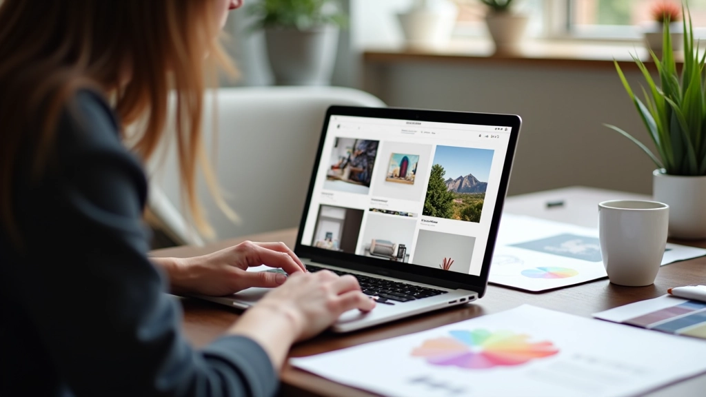 Processo criativo de design de portfólio em ação