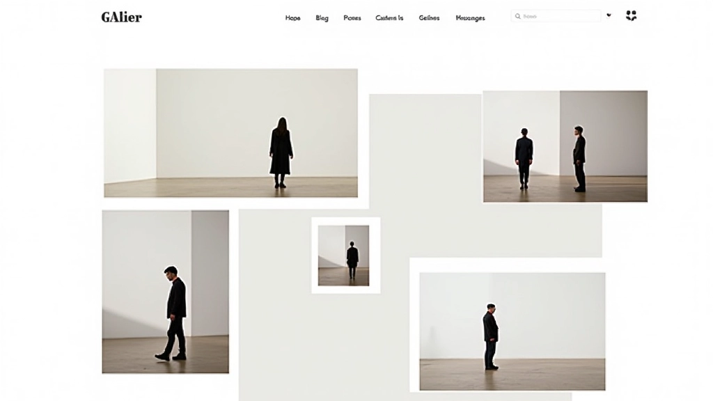 Galeria de portfólio minimalista com layout em grid