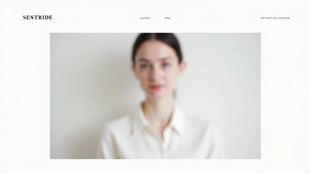 Portfólio minimalista com muito espaço em branco entre projetos, tipografia limpa e hierarquia clara