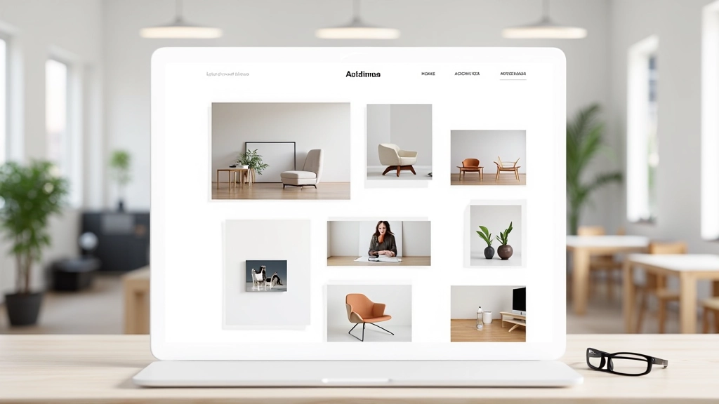 Layout de galeria em grade quadrada 3x3 com imagens de projetos de design e fotografia